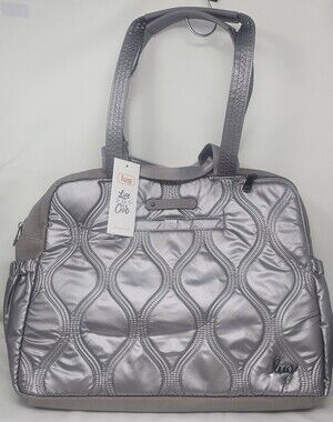 Lug Aviator Metallic Pearl Carry-All Tote Shoulderbag RFID Travel Overnight NWT